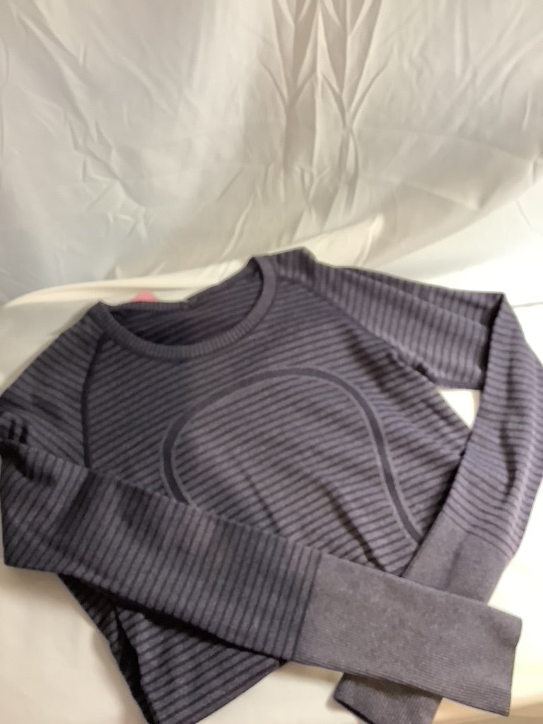 Lululemon Swiftly Tech Long Sleeve Heathered Slate Stripe New Without Tag Top Sz 8
