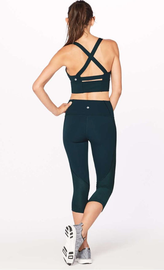 Lululemon Sweat Your Heart Out Bra Submarine Sz 6