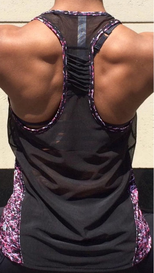 Lululemon Sunshine Salutation Mesh Back Tank in Mini Ripple Boom Juice Multi Sz 4