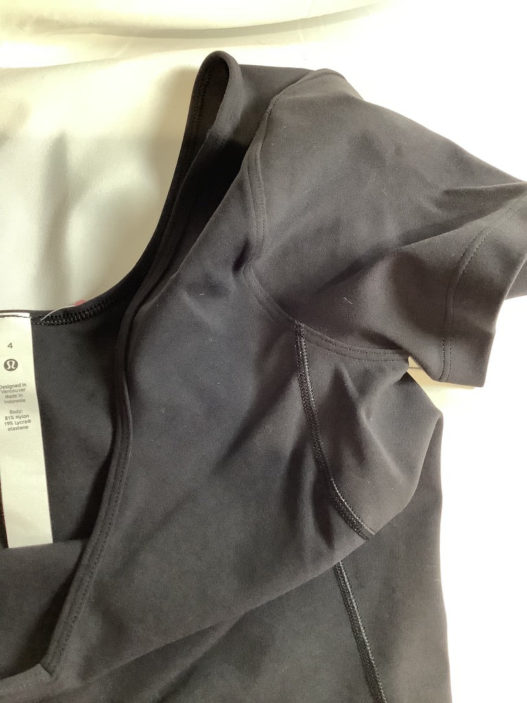 Lululemon Align Cropped Top Black Short Sleeve Sz 4 New Without Tag