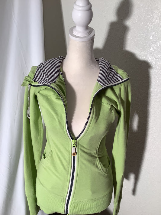 Lululemon Special Edition RARE Nice Asana Full Zip Hoodie Heathered Wasabi Sz 4
