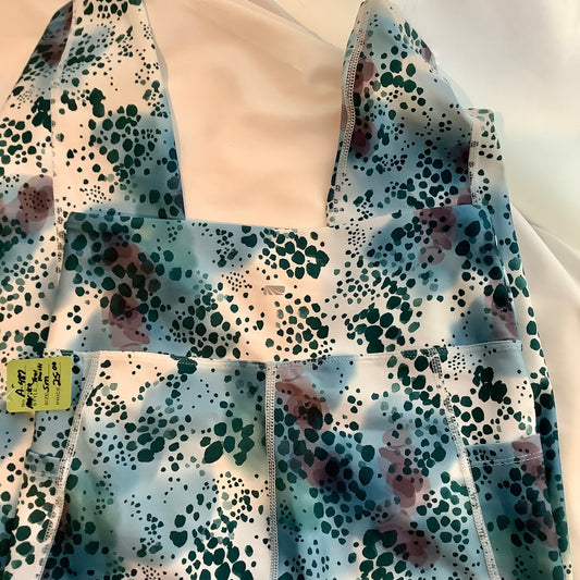 Marika Leggings Teal, White, Grey Dots 24” Sz SM