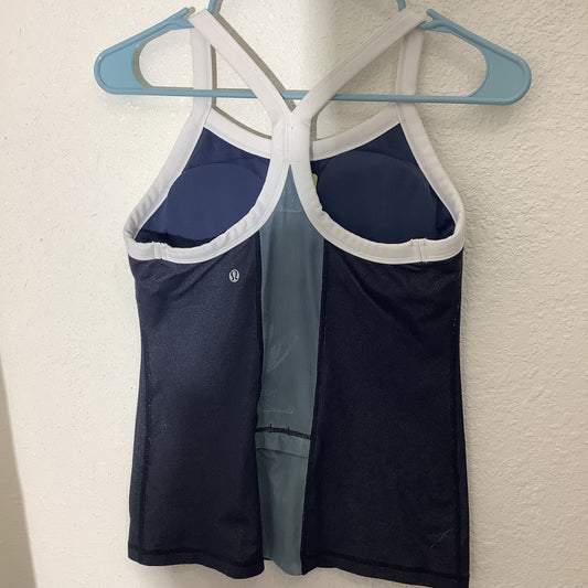 Lululemon Power Y Proto Type Tank Top Denim Navy/White Sz 6 ONE OF A KIND