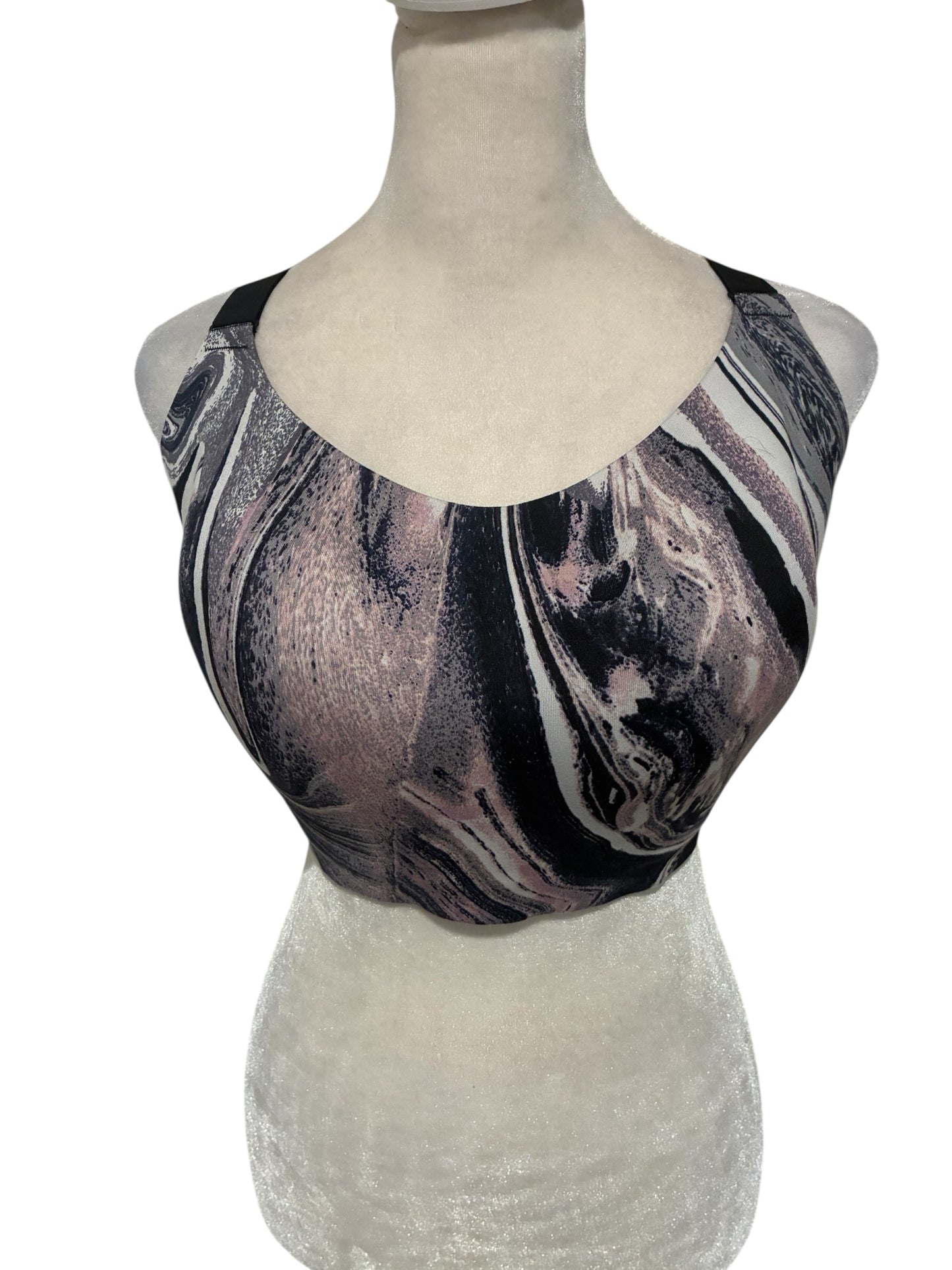 Victoria's Secret Incredible On Point Sport Bra Pink Black White Mod Racerback Size 36DD