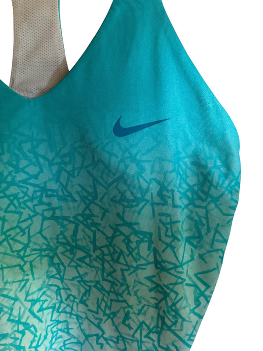 Nike Women's Court Dri-Fit Tank Light Blue White Hombre' Sz Med