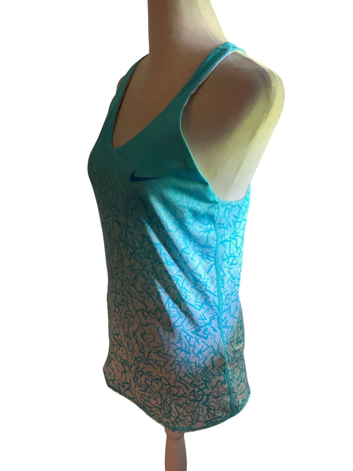 Nike Women's Court Dri-Fit Tank Light Blue White Hombre' Sz Med