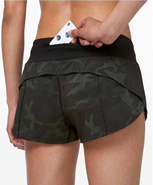 Lululemon Speed Up Short *2.5" Inseam Incognito Camo Multi Gator Green/Black Sz 8
