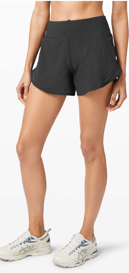 Lululemon Run Off Route High Rise Short 4" Inseam Black Sz 8