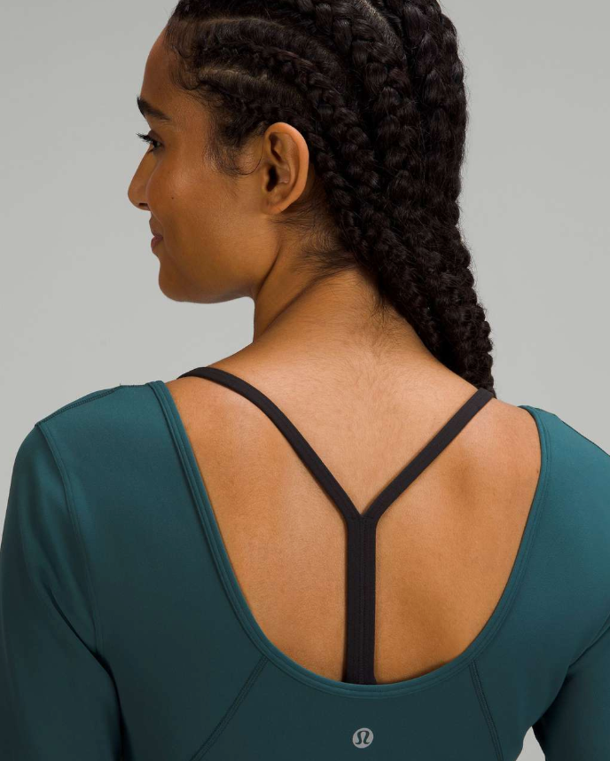 Lululemon Align Long Sleeve Crop Top Green Jasper Sz 6