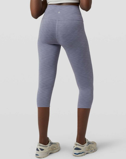 Lululemon Wunder Train High Rise Crop 21" Heathered Peri Purple Sz 8