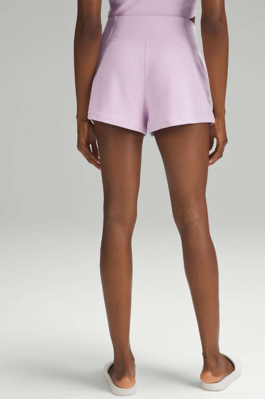 Lululemon Ribbed Softstreme High-Rise Short 2" Inseam Lavender Frost Sz 4