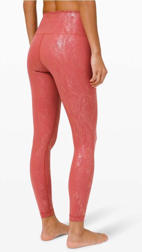 Lululemon Wunder Under High-Rise Tight 25" Inseam Shine Acclimatize Soft Cranberry Pink Foil Size 6 Brand New