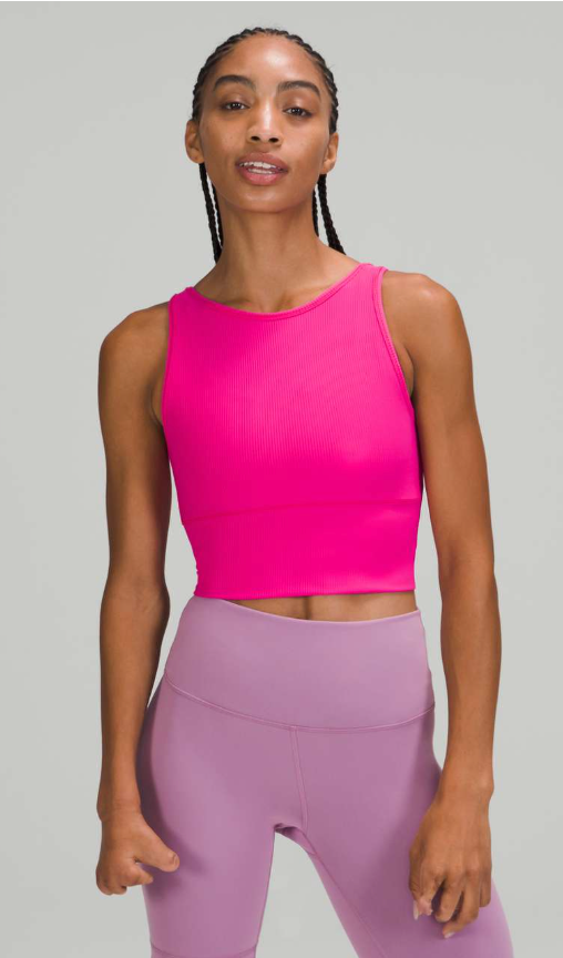 Lululemon Power Pivot Tank Top Rib Sonic Pink Size 10 Brand New