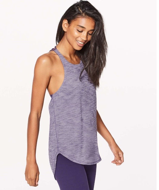 Lululemon Raise The Barre Tank Heathered Viola Sz 10