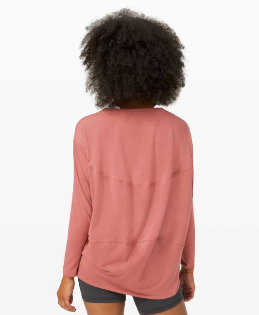 Lululemon Back in Action Long Sleeve Top Brier Rose Sz 8 Brand New Without Tag