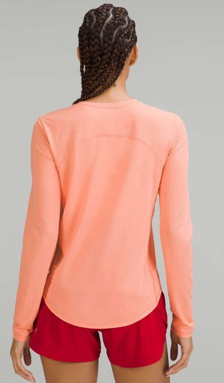 Lululemon High Neck Running and Training Long Sleeve Top Sunny Coral Sz 4 New Without Tag