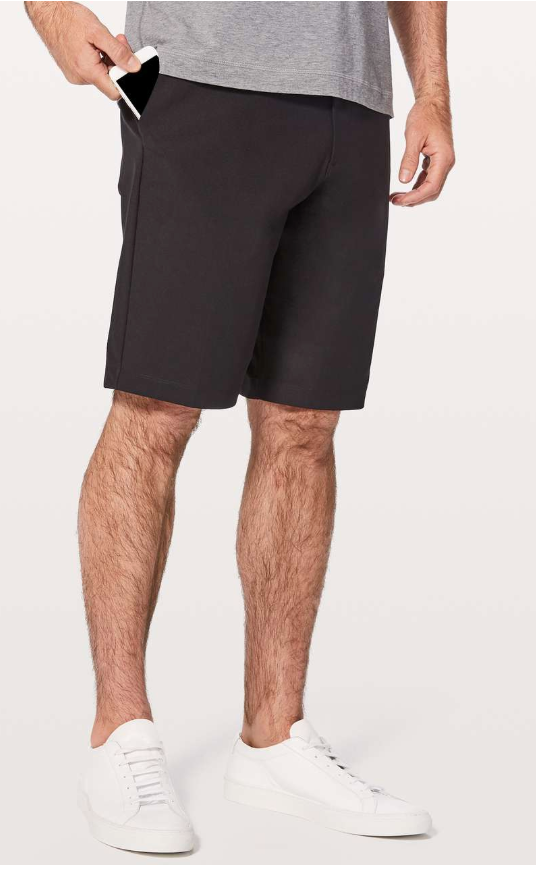 Lululemon Commission Short Relaxed Warpstreme 11" Inseam Black Sz 33"