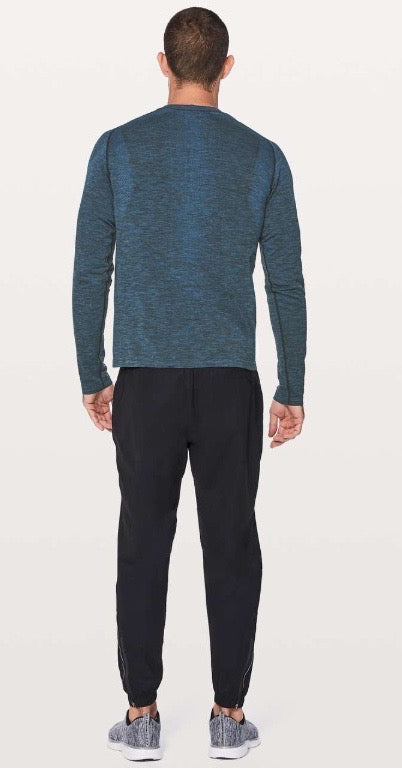 Lululemon Mens Metal Vent Tech Long Sleeve Dark Royal/Black Sz XL