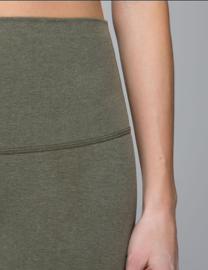 Lululemon Wunder Under 21" inseam Crop Cotton Heathered Fatigue Green Sz 6