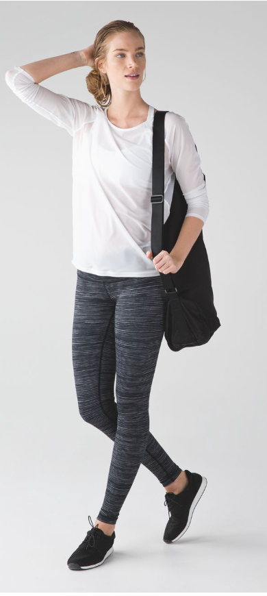 Lululemon Wunder Under Pant III Blurry Belle Battleship Black Sz 4