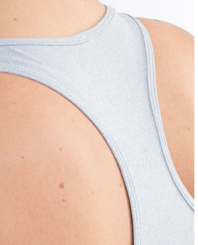 Lululemon Cool Racerback Ghost Blurred Grey Mini Stripe Sz 6
