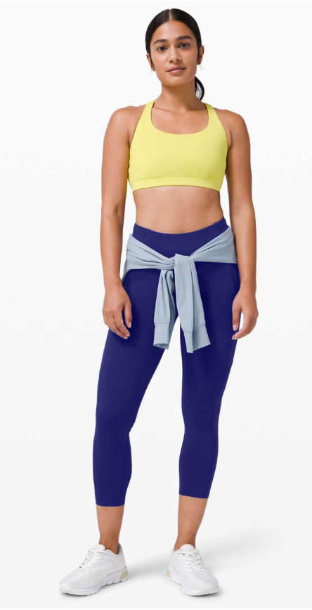 Lululemon Fast and Free High-Rise Crop II 23" Inseam Non-Reflective Larkspur Sz 6