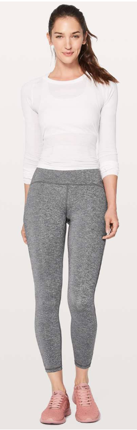 Lululemon Train Times 7/8 Pant 25" Inseam Heathered Black (First Release) Sz 6