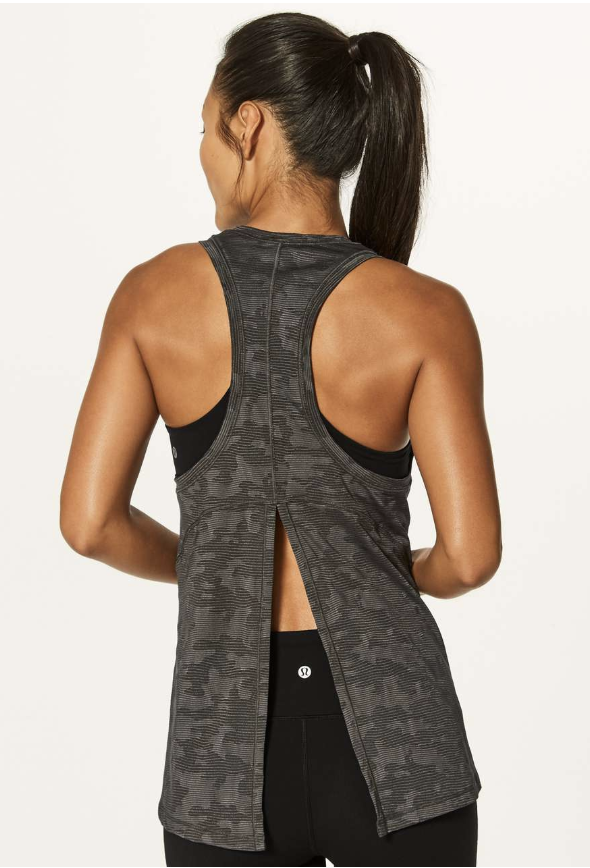 Lululemon Miles Ahead Tank (Camo) Deep Camo Green Sz 4