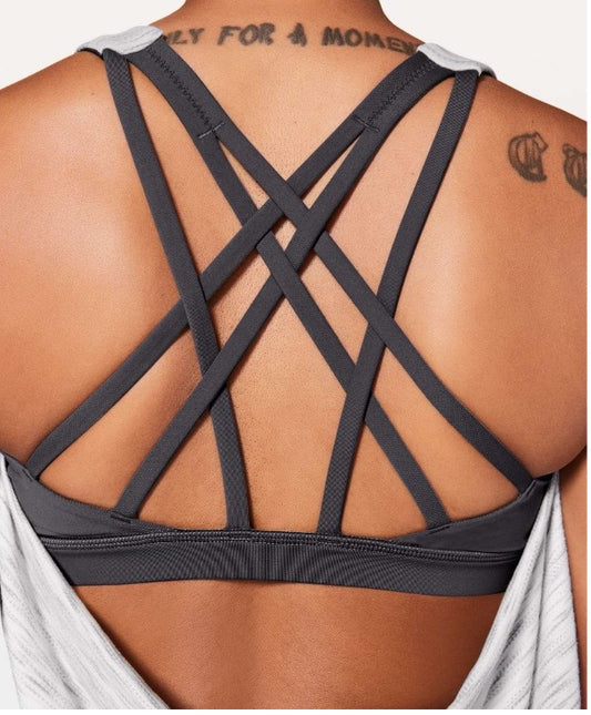 Lululemon Free To Be Serene Tank (2 In 1) Medium Support For C/D Cup Tiger Space Dye Hail White / Nebula Sz 10 Brand New Without Tag