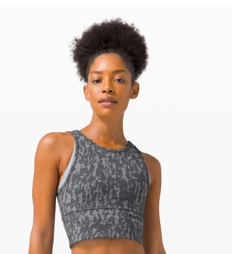 Lululemon Power Pivot Tank Tough Heathered PU Black Asphalt Grey Sz 4 Brand New Without Tag