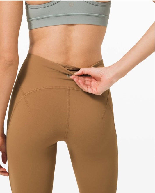 Lululemon Get Centered High Rise Crop 21” Inseam Saddle Brown Sz 6 Brand New