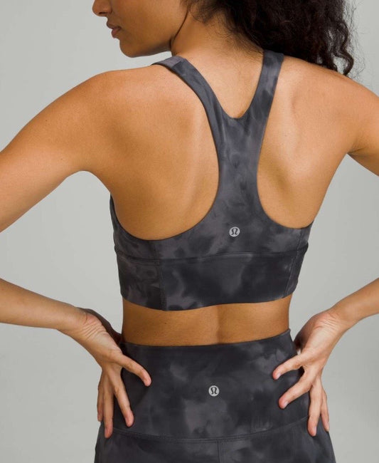 Lululemon Wunder Train Longline Bra Diamond Dye Pitch Grey Graphite Grey Sz 6