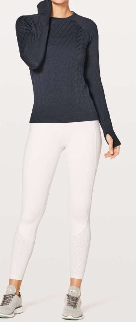 Lululemon Rest less Pullover Long Sleeve Top Midnight Navy Sz 4