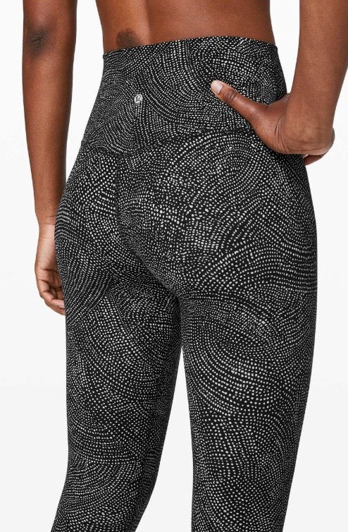 Lululemon Align Pant Full Length 28” Inseam Free Spirit Ice Grey Black Sz 12