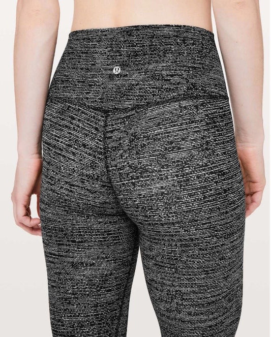 Lululemon Align Pant II 25" Inseam Twillines Ice Grey Black Sz 12