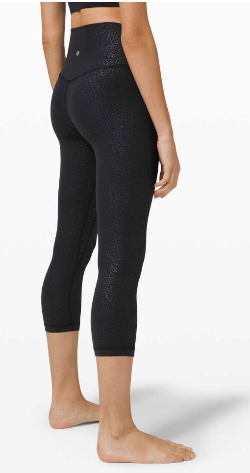 Lululemon Align Crop 21" Inseam HR Formulate Emboss Black Sz 4 Brand New With Tags