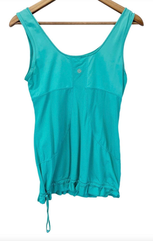 Lululemon Teal Sunrise Pleated Tank Sz 4
