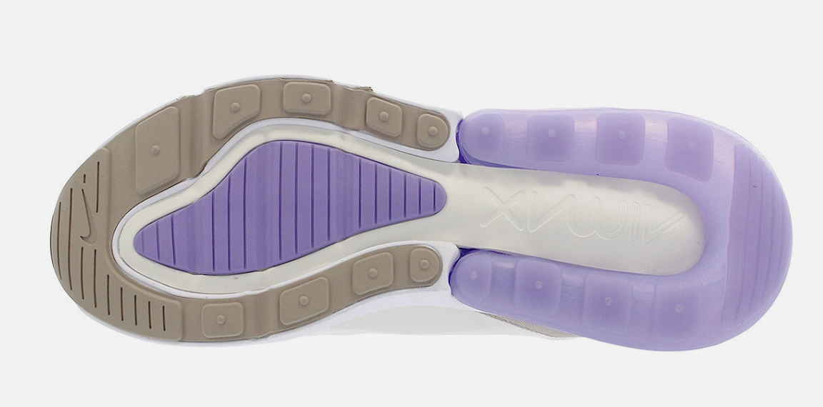 Nike Air Max 270 Women's Sail Pumice Space Purple Lilac Violet White Women's Sz 6.5 or Youth 5.0