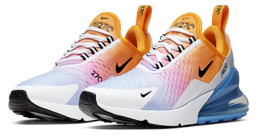 Nike Air Max 270 Women's Gradient University Gold Black Blue Worn Once Women's Sz 5.5 or Youth Sz 4.0