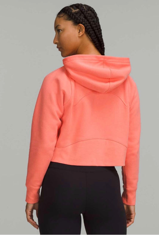 Lululemon Loungeful Cropped Hoodie Raspberry Cream Sz 6
