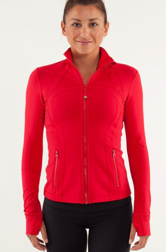 Lululemon Define Jacket Brushed Finished Currant Red Sz 12