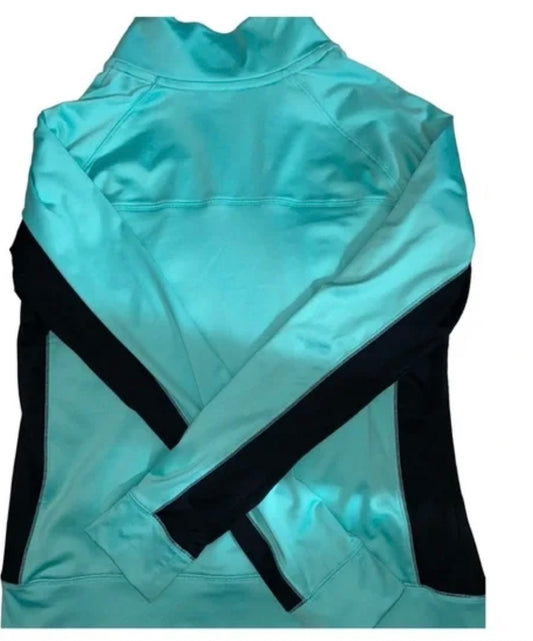 Victoria Secrete Pink Ultimate 1/4 Zip Pullover Aqua Black Sz Large