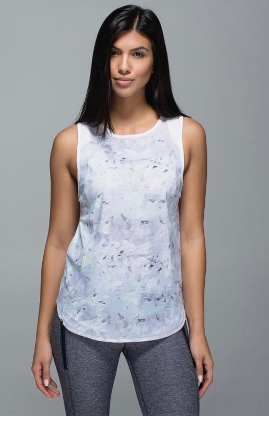 Lululemon Sculpt Tank Mini Blushed Illusion White Multi/White Sz 6