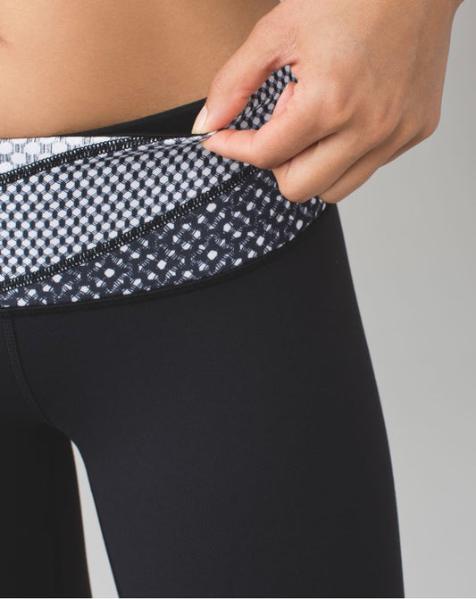 Lululemon Wunder Under 30” Inseam Pant III Black/Dottie Eyelet White Black/Millie Mesh White Black Sz 6 Brand New