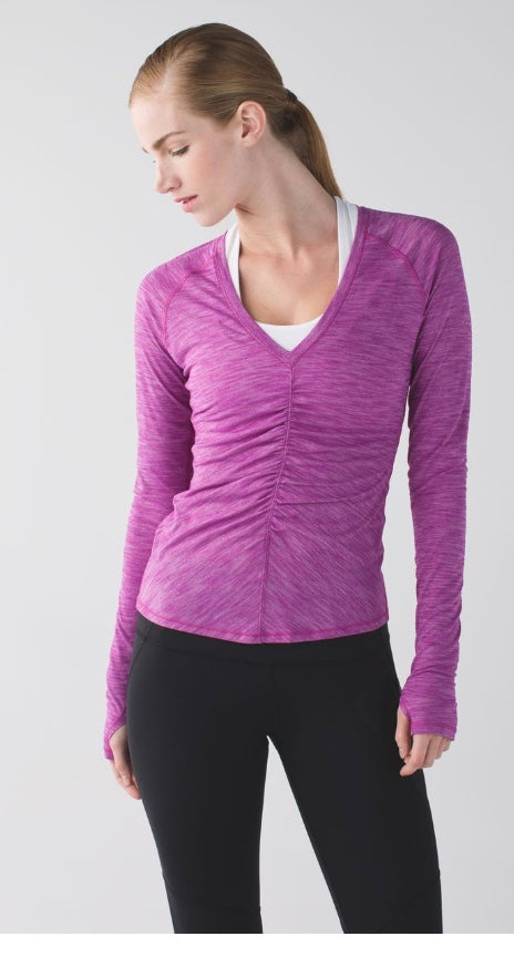 Lululemon Interval Long Sleeve Heathered Ultra Violet Sz 4