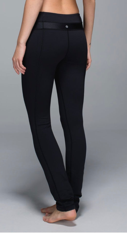 Lululemon Skinny Groove Pant *Full On Luon Black 33" Inseam Sz 4