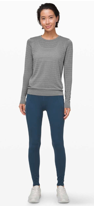 Lululemon Breeze By Long Sleeve Squad Slate/White Sz 6 Brand New