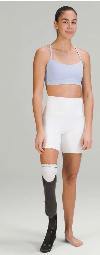 Lululemon Flow Y Adjustable Bra Light Support A–C Cups Blue Linen Sz 32 A/B/C