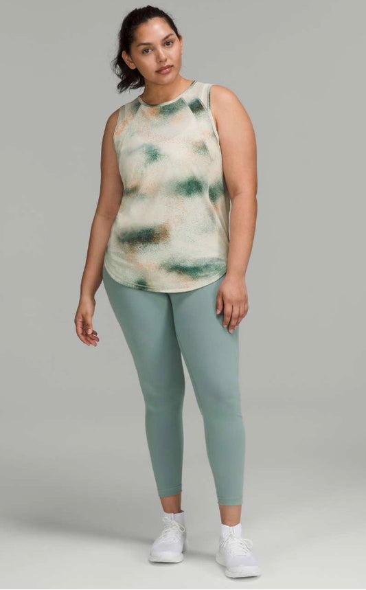 Lululemon Sculpt Tank Top Spray Camo Silver Blue Multi Like New Condition Sz 14