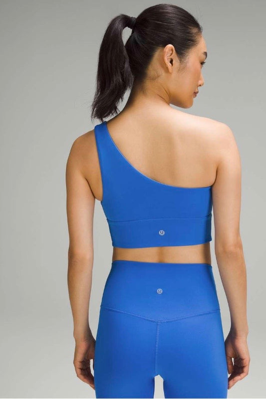 Lululemon Align Asymmetrical Bra Pipe Dream Blue Sz 8 Brand New With Sales Tag